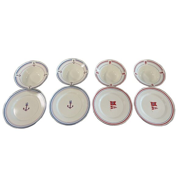 Target American Picnic Enamel metal Dinner‎ Plates/Bowls Set of 8 - Picture 1 of 7